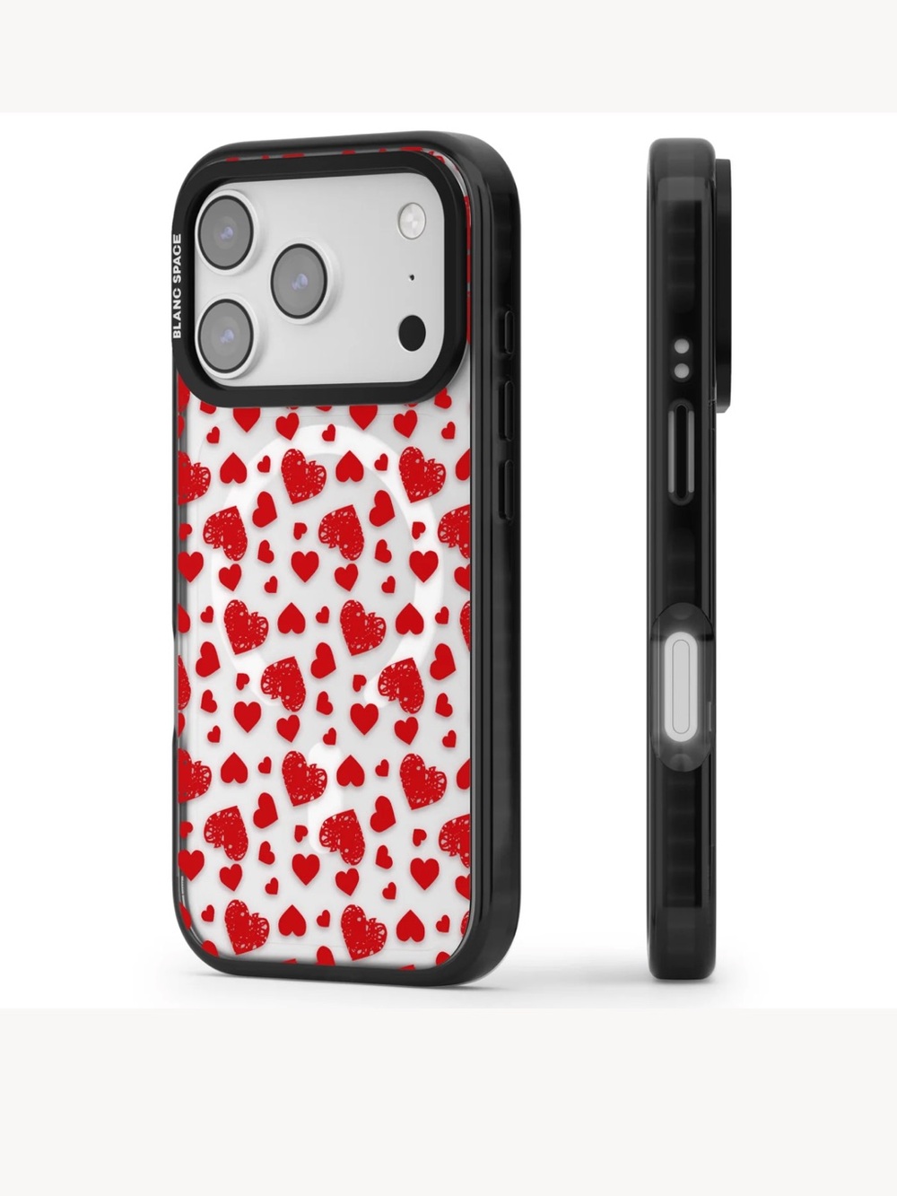 iPhone 15 Pro Max Case with Red Heart Pattern - Stylish Protective Cover